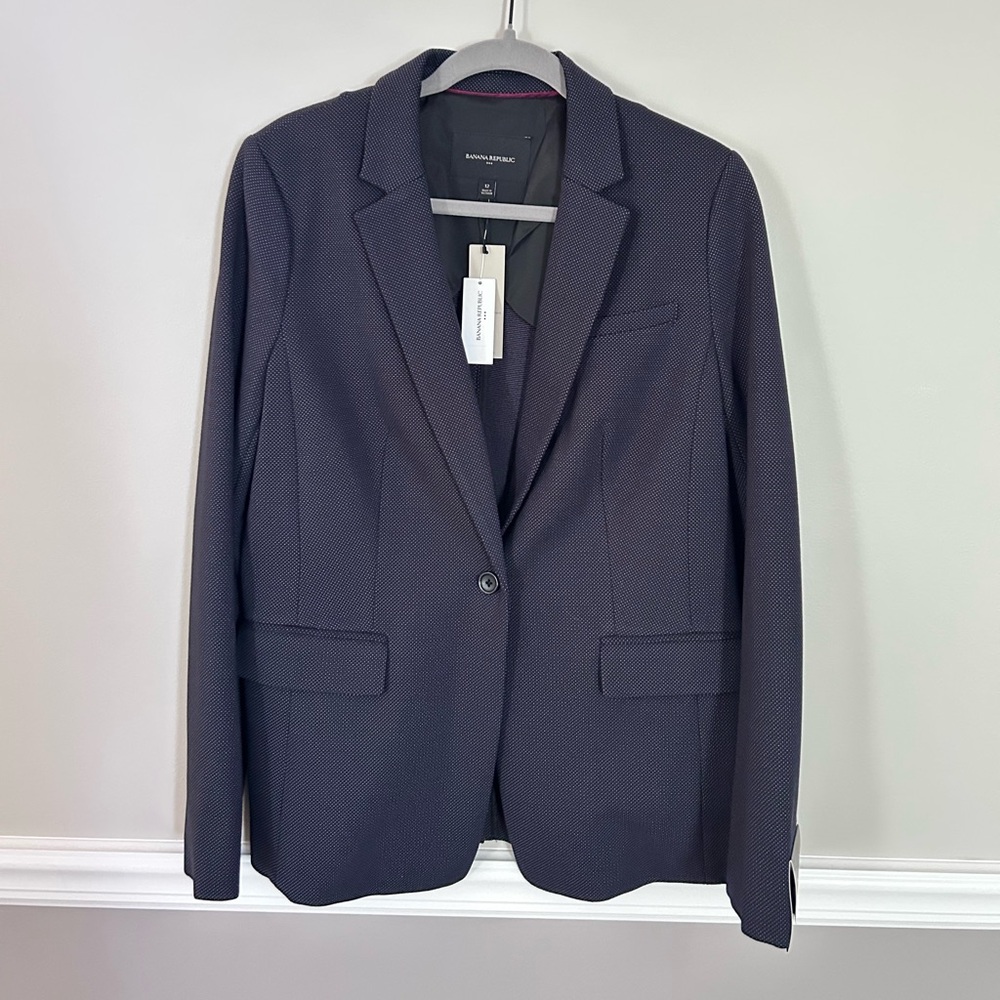 Banana Republic Navy Tailored Blazer Professional Suit Jacket